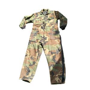 Vintage All Weather Outerwear Camo Jumpsuit Men‎ Sz M  Full Zip Outdoors Hunting